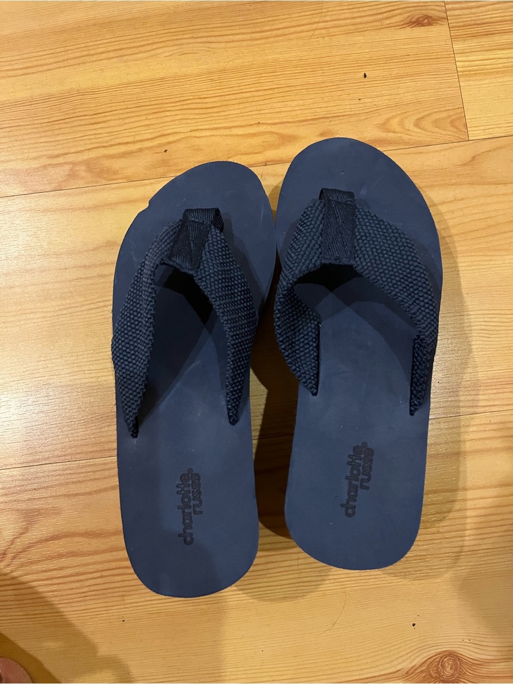 Charlotte Russe Navy Blue Wedge Flip Flop